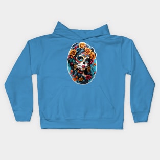 Sugar Skull girl, Dia de los Muertos Kids Hoodie